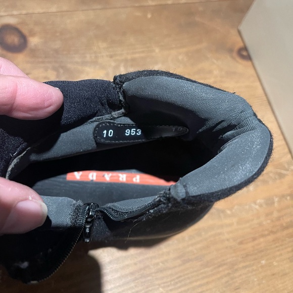 Men’s Prada quarter slide in boots size 10 all black cloth. - Picture 9 of 11